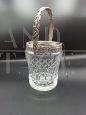 1920s ice bucket in Bohemian crystal and silver