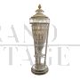 Column floor lamp with vase, covered with Murano glass beads