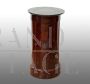 French Empire cylinder bedside table in mahogany feather with black marble top