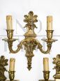 Six vintage antique style gilt brass appliques