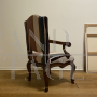 17th century armchair restored with striped velvet