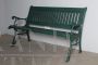 Liberty bench in cast iron and green lacquered wood, Italy early 1900s