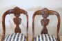 Set of four antique gondola chairs in carved walnut