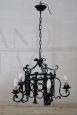 Antique style wrought iron chandelier with 5 lights