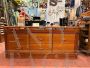 Vintage wooden shop counter with display top