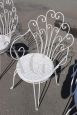 Vintage garden set with white iron table and chairs, 1970s