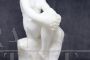 Art Deco woman sculpture in white marble