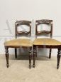 Pair of antique Louis Philippe chairs in carved solid walnut, 1850