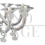 Eight-light chandelier in transparent Murano glass