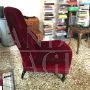 Pair of red velvet armchairs from the early 1900s