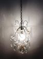 Vintage Maria Theresa style chandelier with crystal drops, 1950s