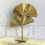 Polished brass ginkgo leaf table lamp, 20th century