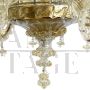 Rezzonico style boat chandelier in golden crystal Murano glass