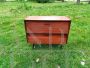 Vintage mid-century small wooden shoe rack cabinet, 1950s                            