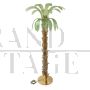 Palm tree-shaped floor lamp in green Murano glass   