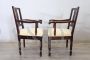 Pair of antique Louis XVI walnut armchairs from the 18th century