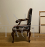 17th century armchair restored with striped velvet