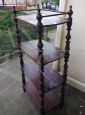 Antique étagère whatnot open bookcase in turned walnut