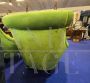 Pair of vintage green velvet armchairs