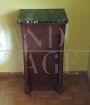 Antique Empire bedside table in cherry wood with marble top                            