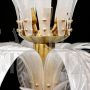 Palm tree-shaped floor lamp in white Murano glass and brass