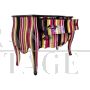 Baroque style dresser with multicolored stripes