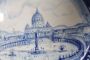 Large art deco majolica plate depicting Rome - St. Peter's Square, 1915