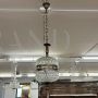 Vintage 1960s pendant light chandelier in worked glass and brass