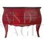 Baroque style dresser in antique red lacquer