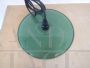 Industrial saucer suspension lamp in green metal, 1940s      