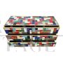 Chest of drawers with multicolored Murano glass tiles