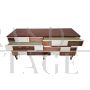 White lacquered six-drawer dresser with walnut wood tiles