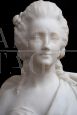 Antique bust sculpture of Marie Antoinette in statuary white marble