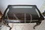 Antique Napoleon III display table in ebonized wood and mother of pearl