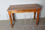 Antique rustic small table with turned legs, 19th century