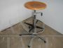 Vintage office stool with wheels and footrest, 1970s