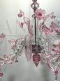 Rezzonico chandelier by A.V.E.M. in pink Murano glass, 1960s