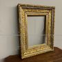 Antique rectangular frame in gold and silver leaf, Italy 19th century