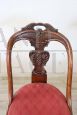 Pair of antique walnut gondola chairs, Italy 19th century