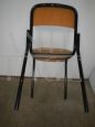 Vintage black tubular school chair, 1980s