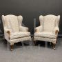 Set of four reading armchairs in classic antique style from the mid-20th century