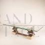 Flying Horse of Gansu coffee table for Maison Charles in bronze and crystal