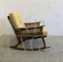 Vintage rocking armchair with Vienna straw, 1960s