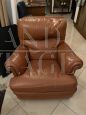 Pair of Poltrona Frau armchairs in brown leather