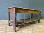 Large antique larch workbench table