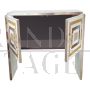 Design sideboard bar cabinet in colored glass and mirror