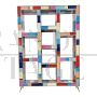 Double-sided open bookcase in multicolored Murano glass