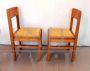 2 80's kitchen chairs with straw seat