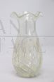 Vintage transparent Murano glass vase with bubbles