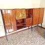 Large vintage wall unit cabinet from the 50s - 60s, Italian mid-century                     
                            